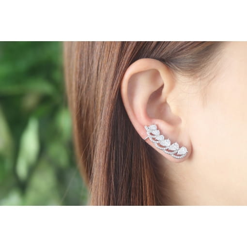 Brinco Ear Cuff Gotas Cravejadas