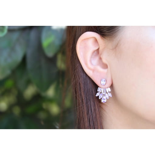 Brinco Ear Jacket com Zircônias