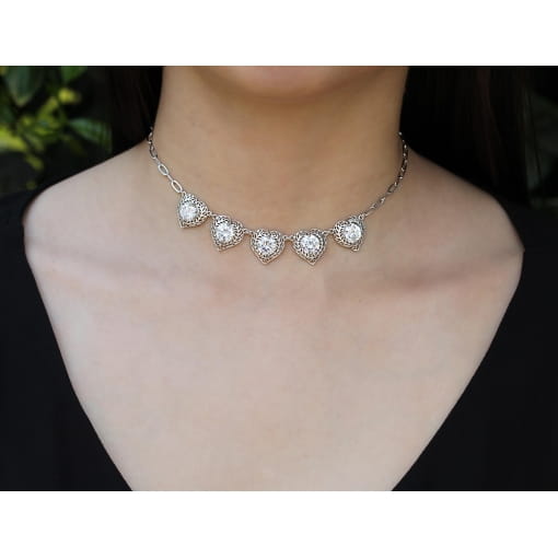 Choker Corações Ponto de Luz