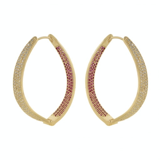 Argola Oval Cravejada Luxury