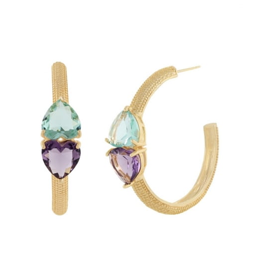 Argola Zircônia Coração Duo