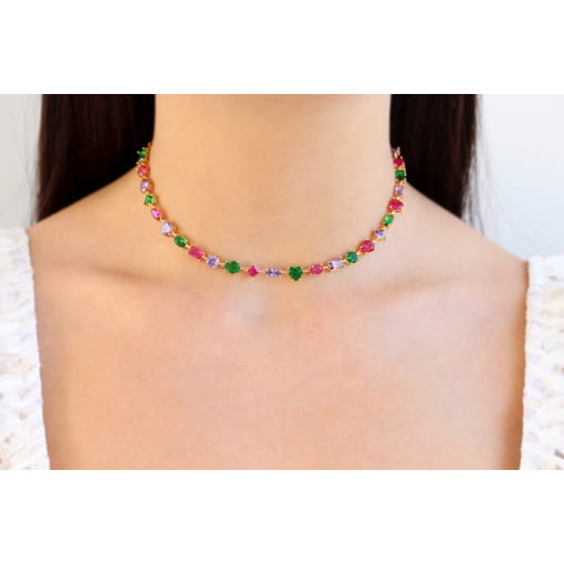 Choker com zircônias diversas