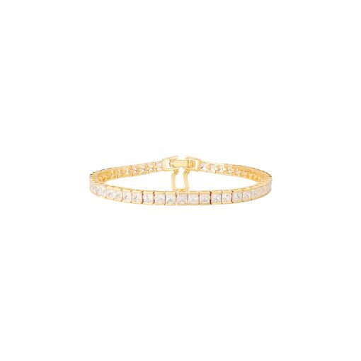 Pulseira de fileira com zircônia quadrada
