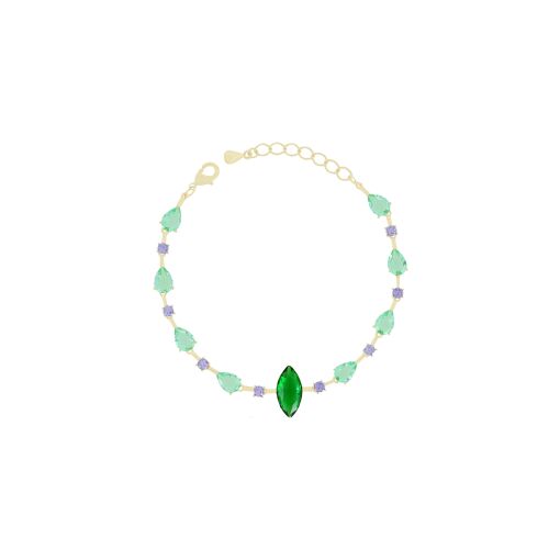 Pulseira gota com pontos de luz em zircônias