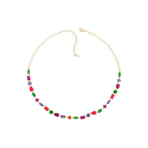 Choker com lapidação diversas em zirconias