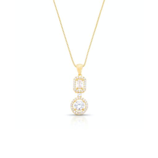 Gargantilha cravejada em zircônias, design elegante