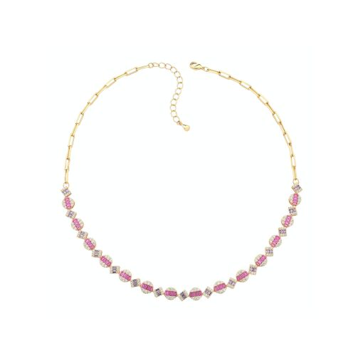 Choker minuciosamente trabalhado em zircônias baguetes