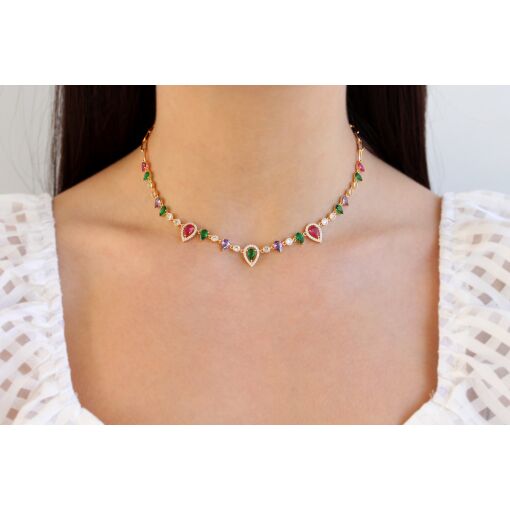 Choker em gotas com zircônias