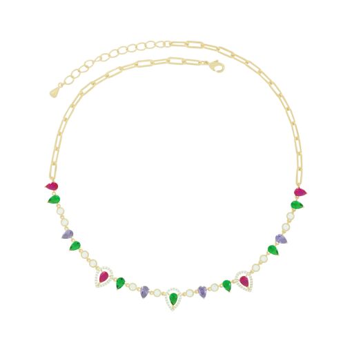 Choker em gotas com zircônias