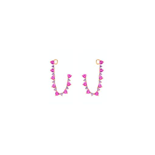 Brinco Ear cuff de corações