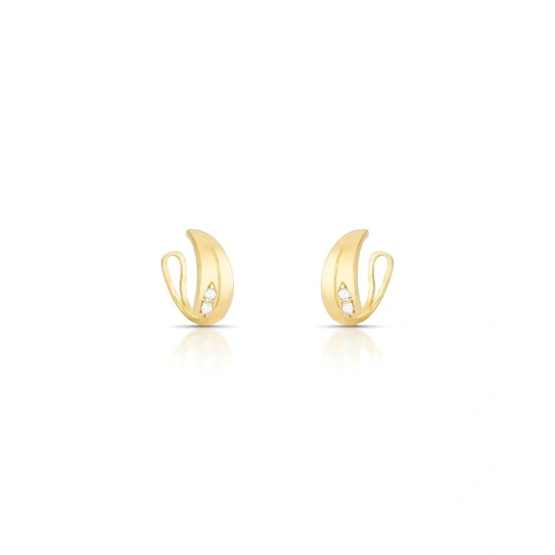 Piercing fake minimalista com zirconias cravejadas.