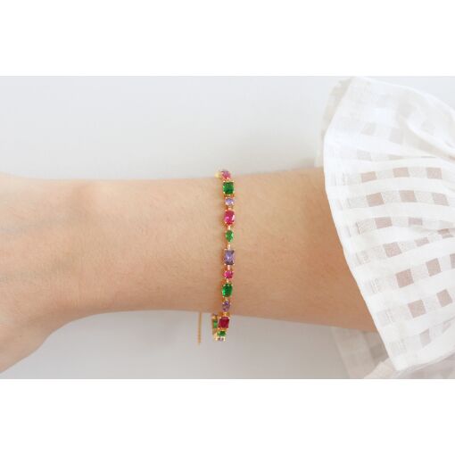 Pulseira com zircônias diversas