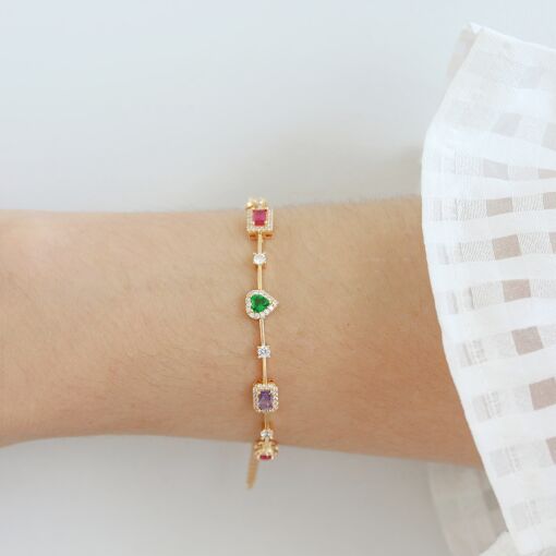 Pulseira em zircônias variadas