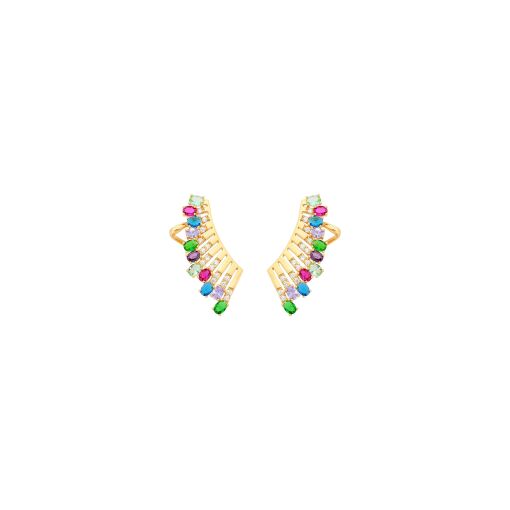 Brinco Ear Cuff adornado em zircônias