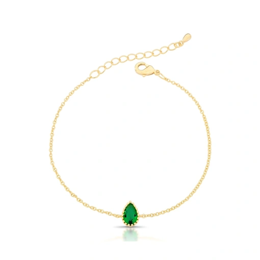 Pulseira com pingente de gota.