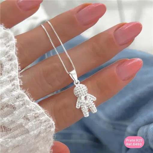 Cy6493 - Pingente Menino Inteiro Cravejado Zircônia Coração