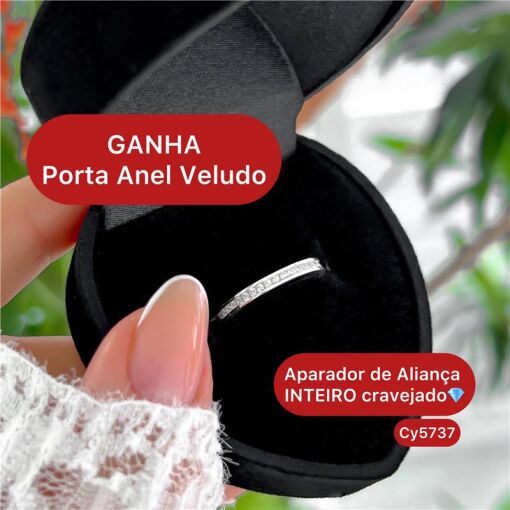 Cy5737 - Anel Aparador 2Mm Inteiro Cravejado Zircônias Cristais
