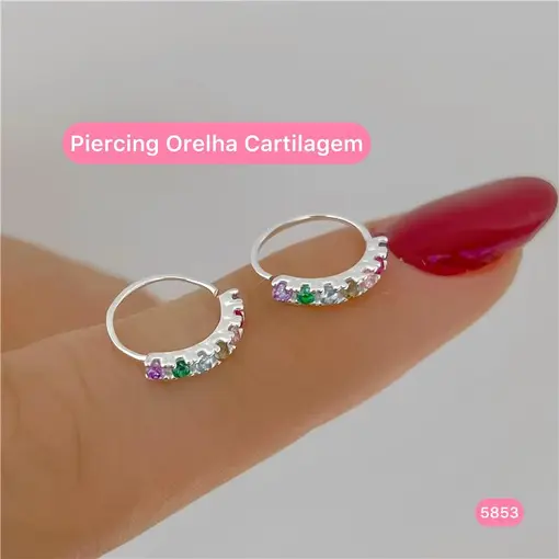Cy5853 - Piercing Orelha Cartilagem Zircônias Cravejadas