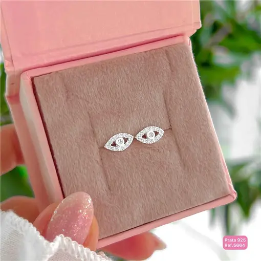 Cy5664 - Brinco Olho Grego Com Zircônia