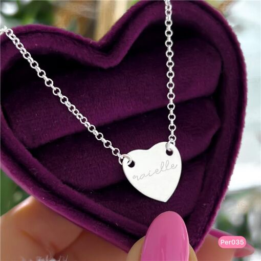 Per035 - Personalizado Pulseira 18cm Coração Ate 15 Caracteres