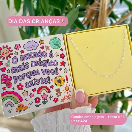 Cy6424 - Combo Dia Das Crianças Colar 40Cm Elo Cartier