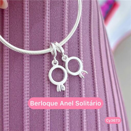 Cy3673 - Berloque Anel Solitário