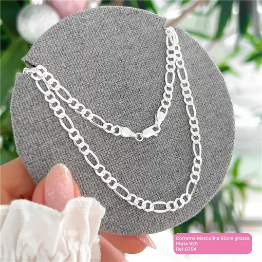 Cy6754 - Corrente Masculina Grossa 60cm Elo 3X1 5mm Espessura