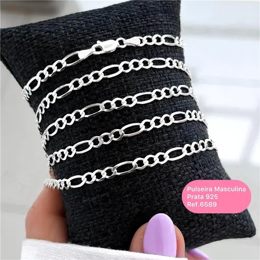 Cy6589 - Pulseira Masculina Elo 3X1 Espessura 4mm 20cm