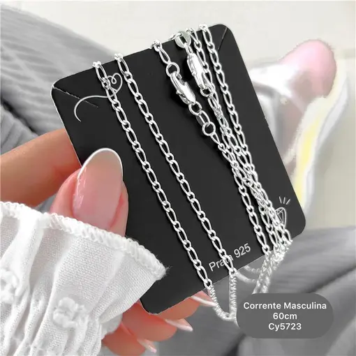 Cy5723 - Corrente Masculina 60Cm Elo 1X1 3mm Espessura