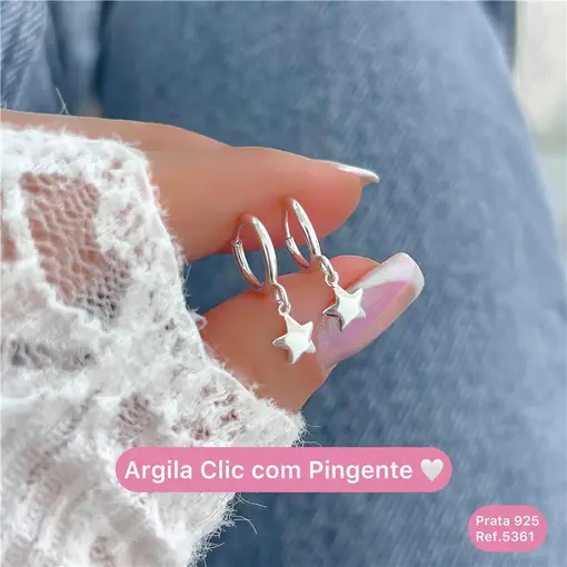 Cy5361 - Brinco Argola 10Mm Estrela 6Mm