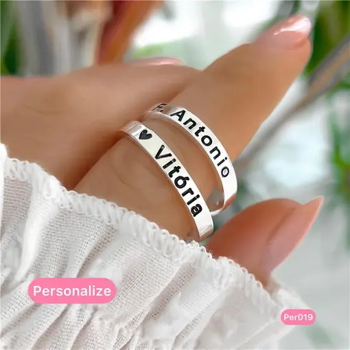 Per019 - Personalizado Aliança Gravação Nome Ou Lisa