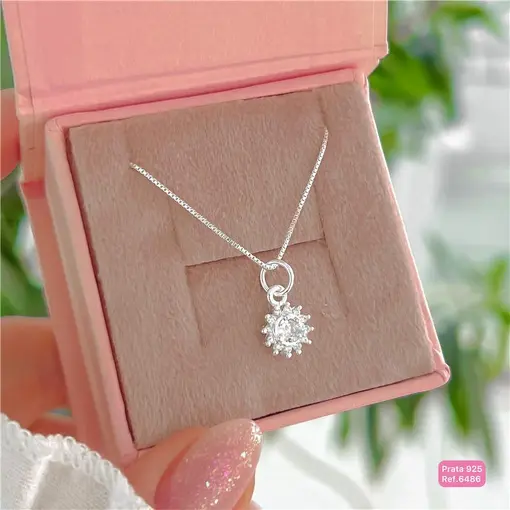 Cy6486 - Pingente Cristais Clássico Zircônias