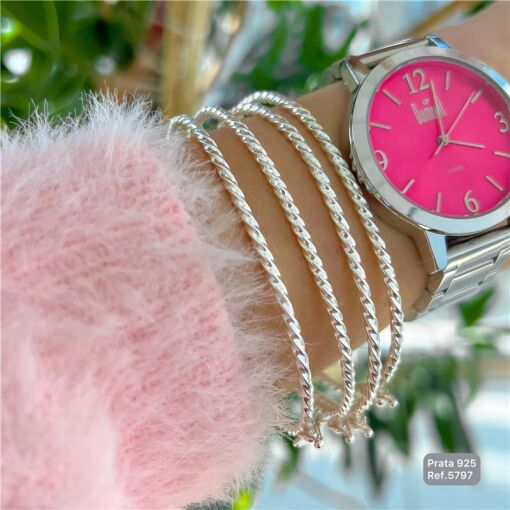 Cy5797 - Bracelete Oval 6,5Cm Fio Torcido 2Mm