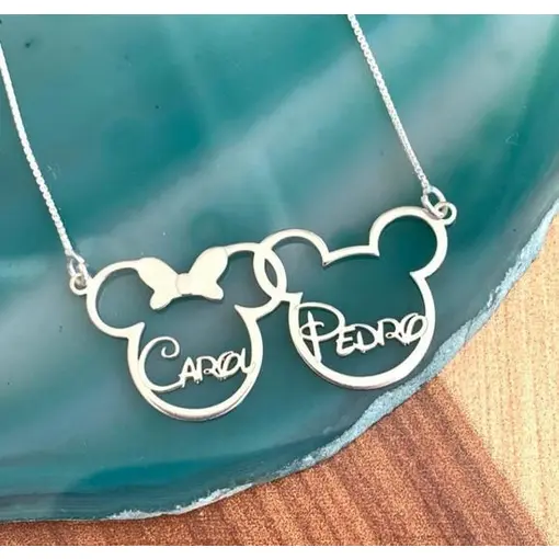 Per058 - Personalizado Colar Minnie E Mickey