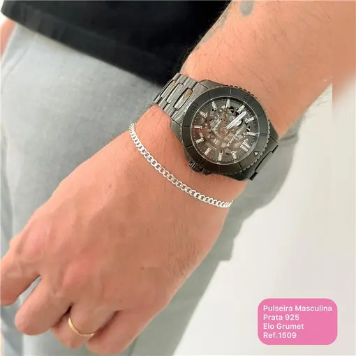 Cy1509 - Pulseira Masculina Elo Grumet 3,5mm Espessura 20cm