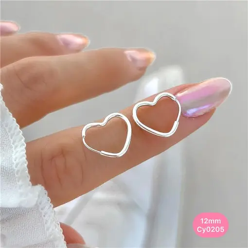 Cy0205 - Brinco Argola Coração 12mm