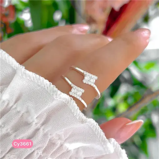 Cy3661 - Anel Zircônias Cruzadas Cravejadas