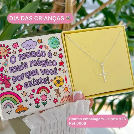 Cy0008 - Combo Dia Das Crianças Colar 40Cm Veneziana +Pingente C