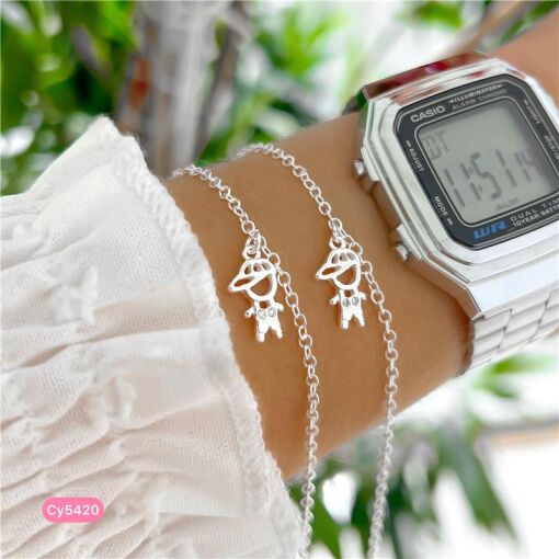 Cy5420 - Pulseira Elo Português 18Cm Mãe De Menino