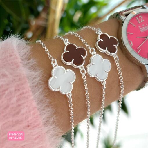 Cy5215 - Pulseira Van Cleef Trevo 15Mm Corrente Elo Português 18