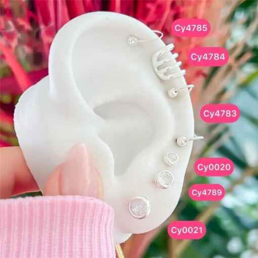 Cy4783 - Piercing Orelha Duas Bolinhas