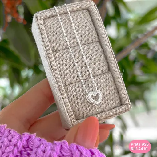 Cy4419 - Pingente Coração Inteiro Cravejado Micro Zirconias Cris