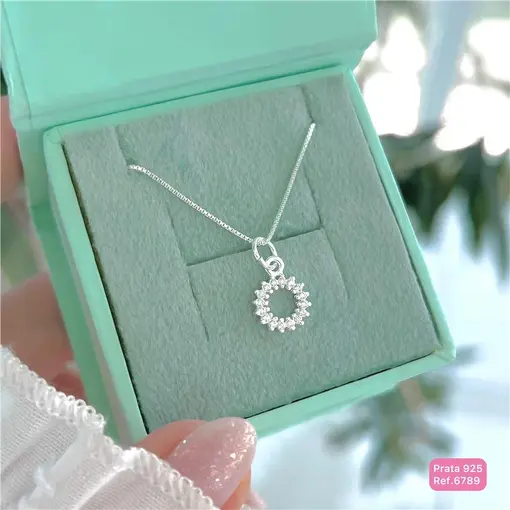 Cy6789 - Pingente Círculo Volta Cristais Zircônias