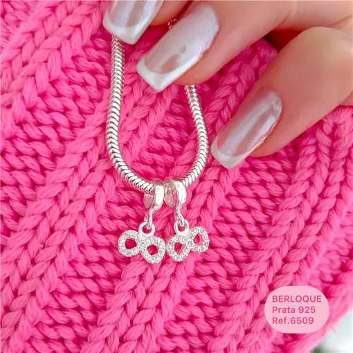 Cy6509 - Berloque Infinito Cravejado Zirconias