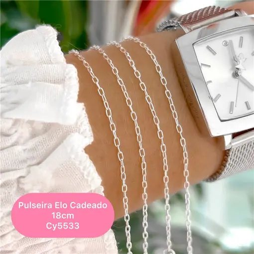 Cy5533 - Pulseira Elo Cartier Clássica 18Cm