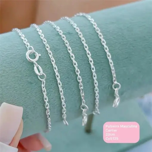 Cy5125 - Pulseira Masculina Elo Cartier 2mm Espessura 20cm