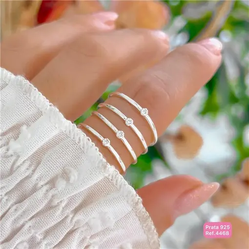 Cy4468 - Anel Solitário Zircônia 2mm