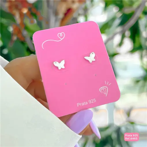 Cy6465 - Brinco Borboleta Com Zircônia Tarraxa Baby