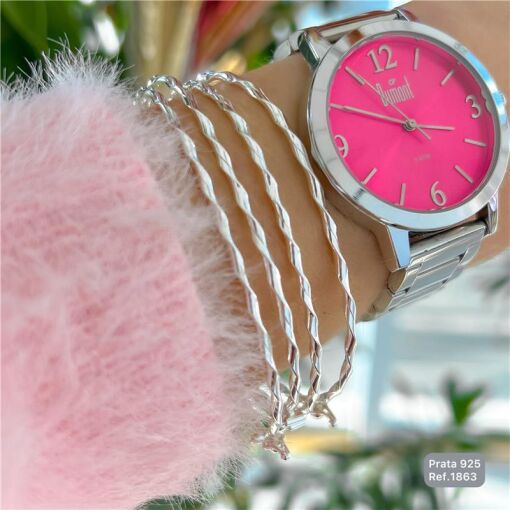 Cy1863 - Bracelete Oval 6Cm Fio Torcido 2Mm Espessura