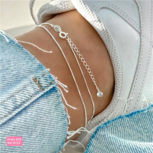 Cy6122 - Tornozeleira Veneziana 24Cm+4Cm Extensor Com Zircônia